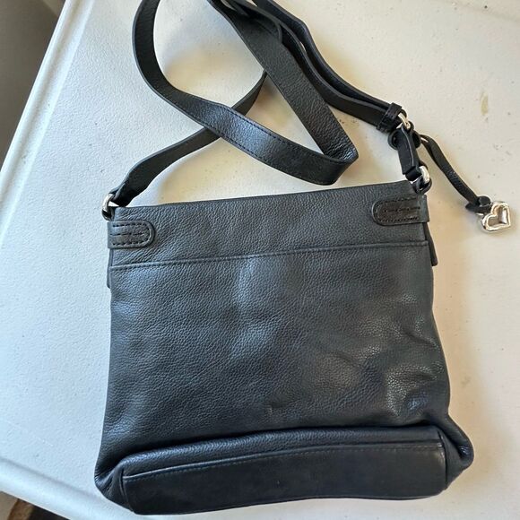 NWOT Rare Brighton Selena Organizer Pebble Leather Silver Hardware Crossbody Bag - Picture 3 of 8